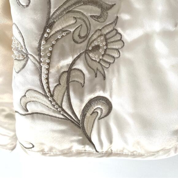 Natori Neiman Marcus Vintage Jacket Bustier Set Satin Embroidered Pearl Small - Picture 13 of 14